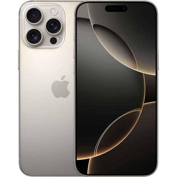 Smartphone Apple iPhone 16 Pro Max, 6.9 inch, 256GB, 8GB RAM, 5G, Natural Titanium