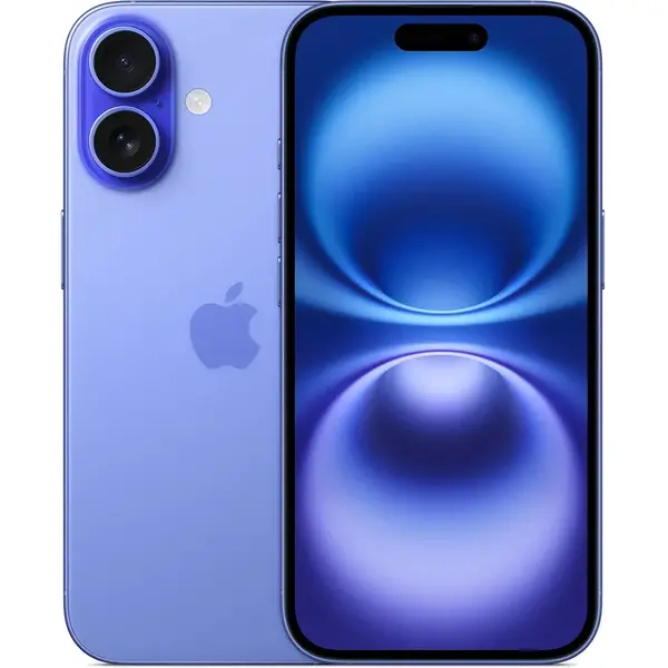 Smartphone Apple iPhone 16, 6.1 inch, 128GB, 8GB RAM, 5G, Ultramarine