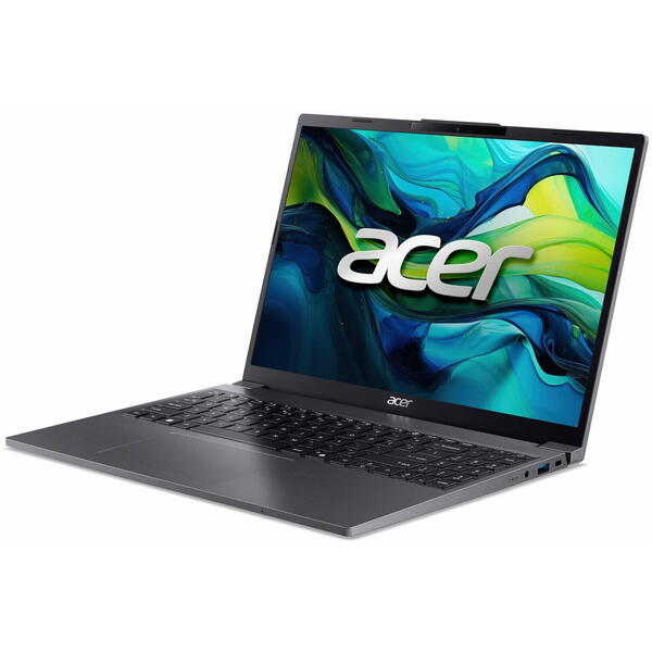 Laptop Acer Aspire Go 15 AG15-51P, 15.3 inch WUXGA IPS, Intel Core i7-1355U, 16GB DDR5, 1TB SSD, Intel Iris Xe, Steel Gray