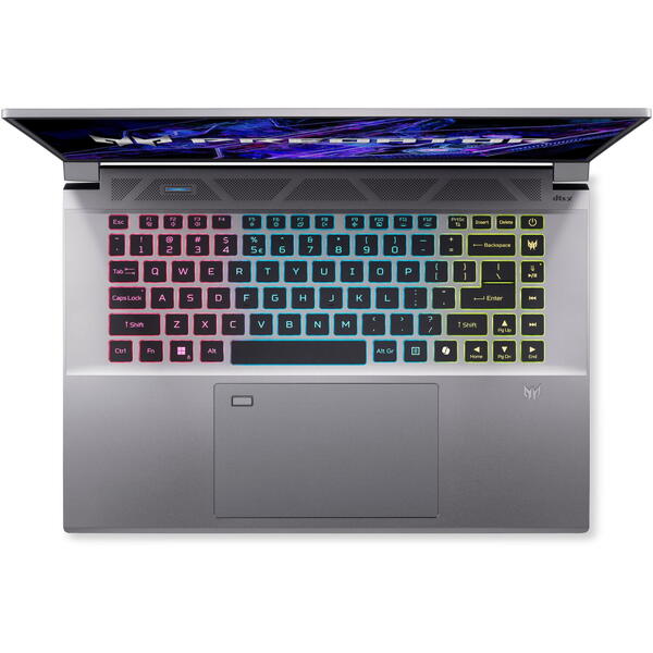 Laptop Gaming Acer Predator Triton Neo 16 PTN16-51, 16 inch WUXGA IPS 165Hz, Intel Core Ultra 7 155H, 16GB LPDDR5X, 1TB SSD, GeForce RTX 4050 6GB, Sparkly Silver