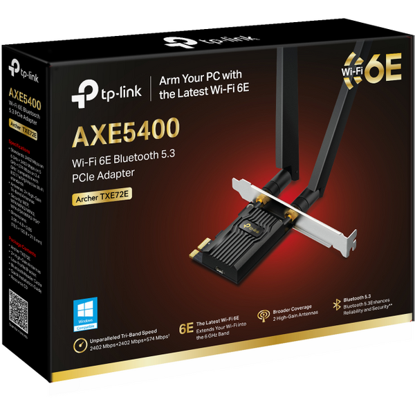 Placa de retea Wireless TP-LINK Archer TXE72E, AX5400 PCIe