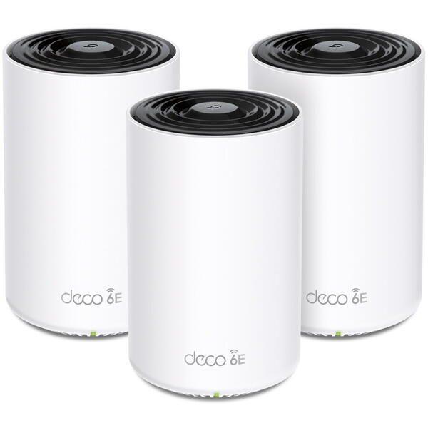 Router Wireless TP-LINK DECO XE75 Tri-Band WiFi 6, Gigabit, 3-Pack