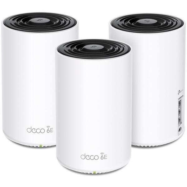 Router Wireless TP-LINK DECO XE75 Tri-Band WiFi 6, Gigabit, 3-Pack