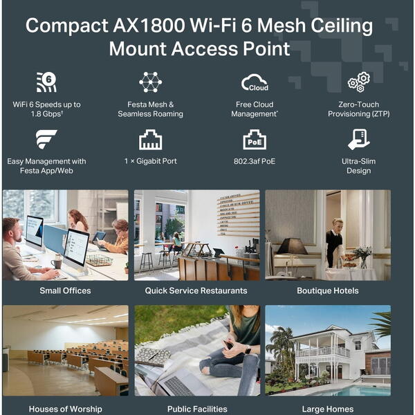 Access Point TP-LINK Festa F61WI-FI 6 AX3000 Gigabit