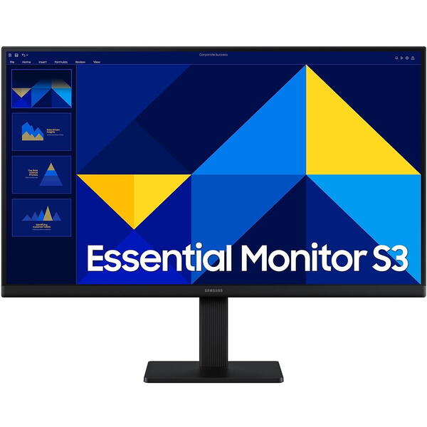 Monitor LED Samsung Essential S3 S30GD LS24D304GAUXEN 23.8 inch FHD IPS 5 ms 100 Hz, Negru