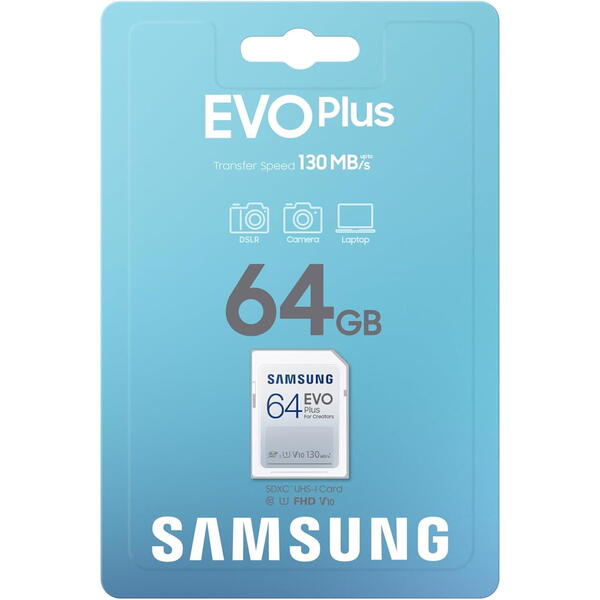 Card Memorie Samsung EVO Plus SDXC 64GB UHS-I Class 10