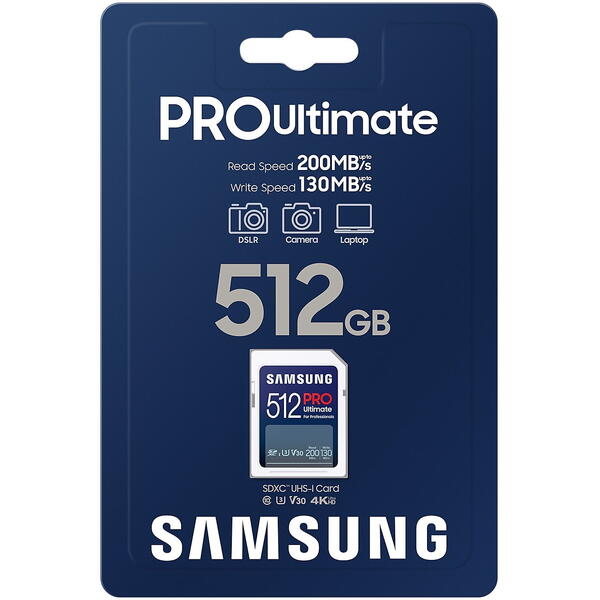 Card Memorie Samsung SDXC PRO Ultimate 512GB, Class 10, UHS-I U3, V30