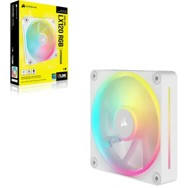 Ventilator PC Corsair iCUE Link LX120 RGB 120mm PWM White