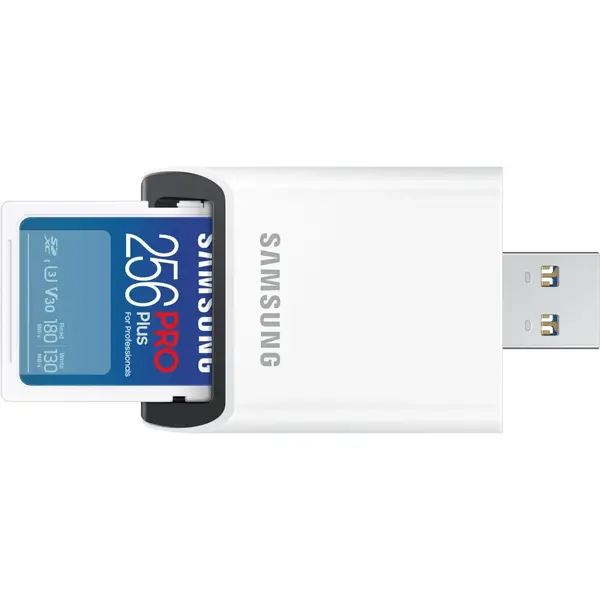Card Memorie Samsung SDXC PRO Plus 256GB, Class 10, UHS-I U3, V30 + Adaptor USB
