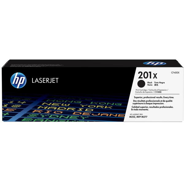 Cartus toner HP 201X High Capacity Black 2.8k