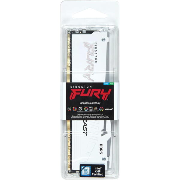 Memorie Kingston FURY Beast RGB White 16GB DDR5 6000MHz CL36