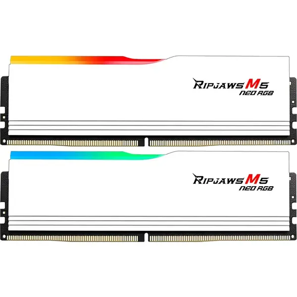 Memorie G.Skill Ripjaws M5 RGB White 32GB DDR5 6000MHz CL28 Kit Dual Channel AMD Expo