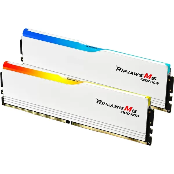 Memorie G.Skill Ripjaws M5 RGB White 32GB DDR5 6000MHz CL28 Kit Dual Channel AMD Expo