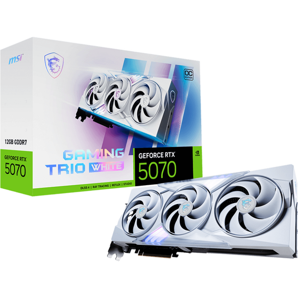 Placa video MSI GeForce RTX 5070 GAMING TRIO OC, 12GB GDDR7, 192-bit, DLSS 4.0, Alb