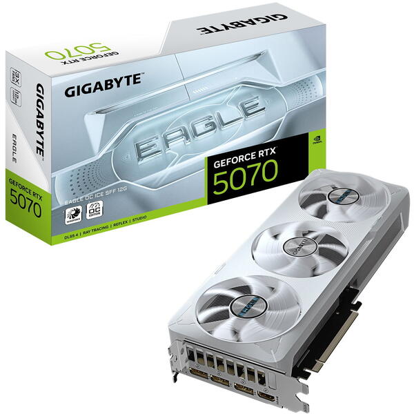 Placa video Gigabyte GeForce RTX 5070 EAGLE OC ICE SFF 12GB GDDR7 192 Bit DLSS 4.0