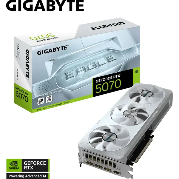 Placa video Gigabyte GeForce RTX 5070 EAGLE OC ICE SFF 12GB GDDR7 192 Bit DLSS 4.0
