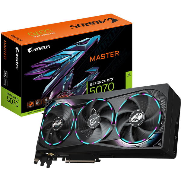 Placa video Gigabyte GeForce RTX 5070 AORUS MASTER 12GB GDDR7 192 Bit DLSS 4.0