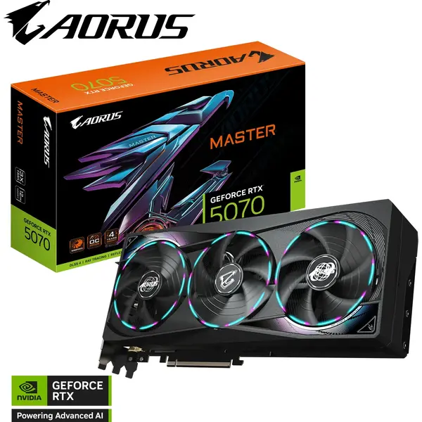 Placa video Gigabyte GeForce RTX 5070 AORUS MASTER 12GB GDDR7 192 Bit DLSS 4.0