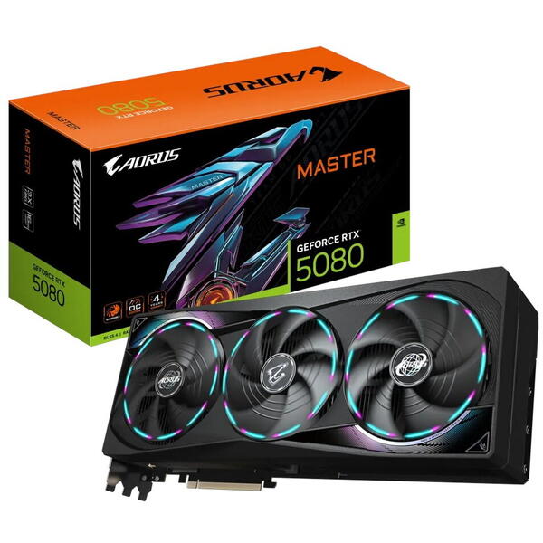Placa video Gigabyte GeForce RTX 5080 MASTER 16GB GDDR7 256 Bit DLSS 4.0