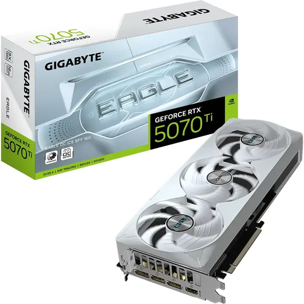 Placa video Gigabyte GeForce RTX 5070 Ti EAGLE OC ICE SFF 16GB GDDR7 256 Bit DLSS 4.0