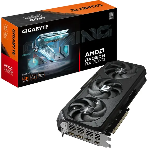 Placa video Gigabyte Radeon RX 9070 GAMING OC 16GB DDR6 256 bit