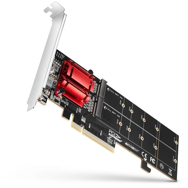 Adaptor SSD/HDD AXAGON PCEM2-ND 1x PCI-E Male - 2x M.2 PCI-E SSD