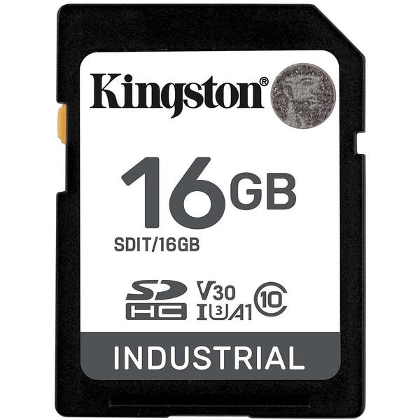 Card Memorie Kingston SDHC Industrial 16GB, Class 10, UHS-I U3, V30, A1
