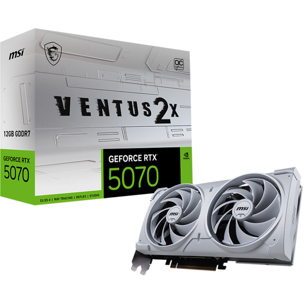 Placa video MSI GeForce RTX 5070 Ventus 2X OC White 12GB GDDR7 192 Bit DLSS 4.0
