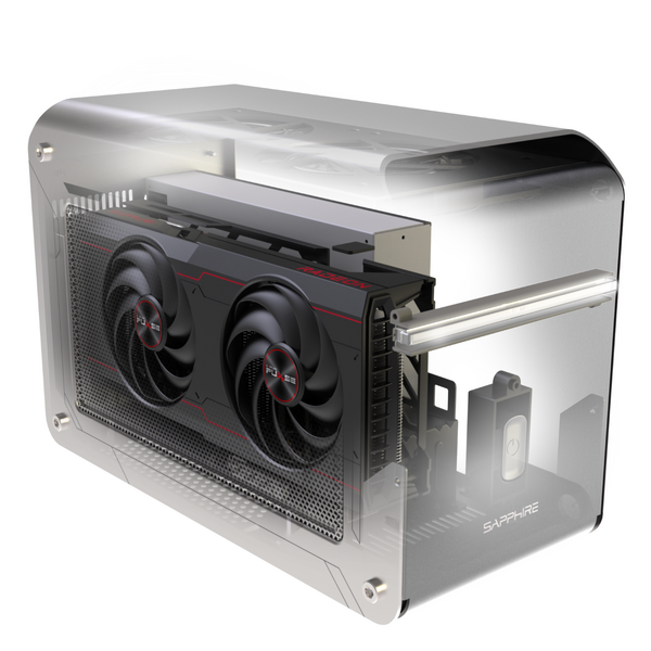 Placa video Sapphire GearBox 500 AMD Radeon RX 6600 XT PULSE 8GB, GDDR6, 128bit, Externa Thunderbolt 3
