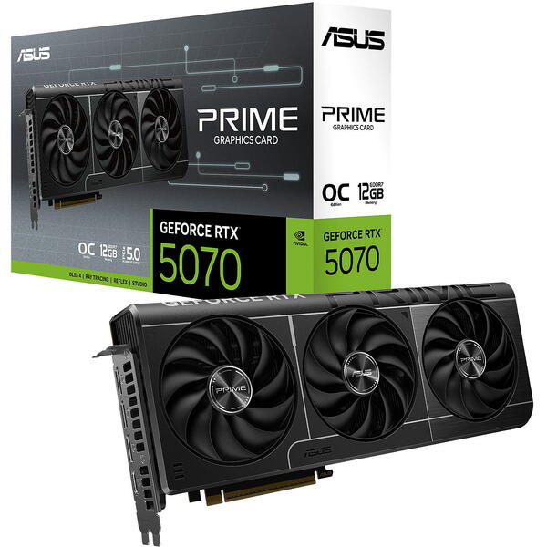Placa video Asus GeForce RTX 5070 PRIME OC 12GB GDDR7 192 Bit DLSS 4.0