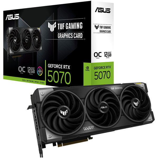 Placa video Asus GeForce RTX 5070 TUF GAMING OC 12GB GDDR7 192 Bit DLSS 4.0