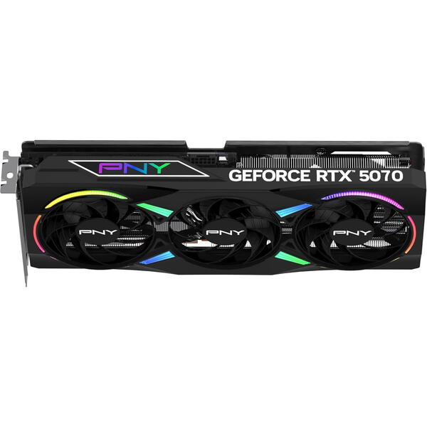 Placa video PNY GeForce RTX 5070 ARGB EPIC-X OC Triple Fan 12GB GDDR7 192 Bit DLSS 4.0