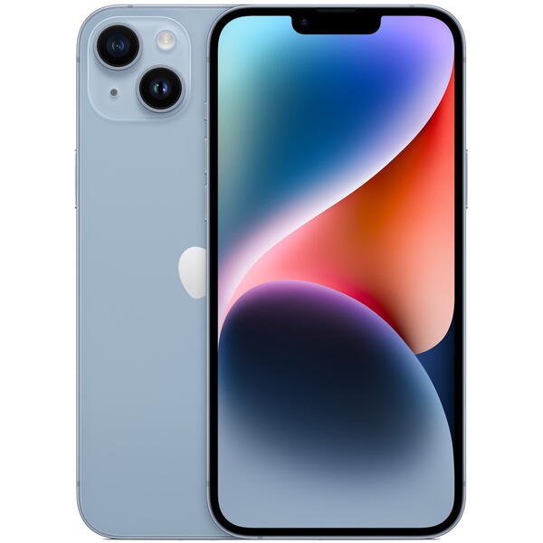 Smartphone Apple iPhone 14, 6.1 inch, 128GB, 6GB RAM, 5G, Dual Sim, Blue