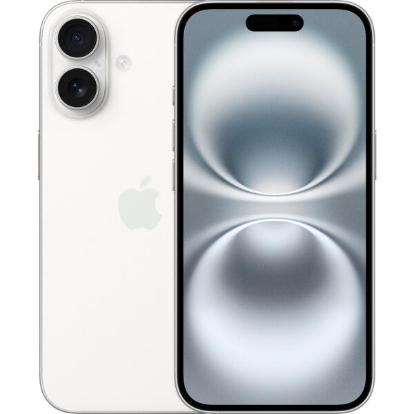 Smartphone Apple iPhone 16, 6.1 inch, 256GB, 8GB RAM, 5G, White