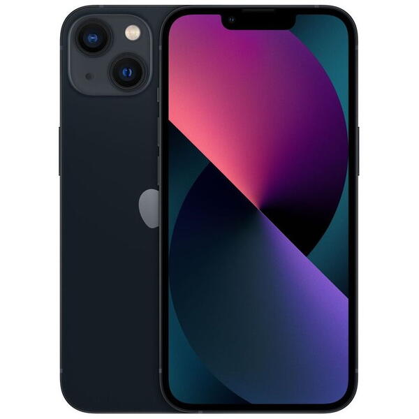 Smartphone Apple iPhone 13, 6.1 inch, 128GB, 4GB RAM, 5G, Midnight