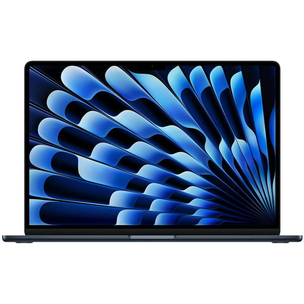 Laptop MacBook Air 15 with Liquid Retina, 15.3 inch Apple M4 chip (10-core CPU), 16GB, 256GB SSD, Apple M4 10-core GPU, macOS, Midnight, INT keyboard, 2025