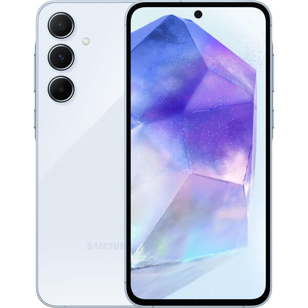 Smartphone Samsung Galaxy A55, 6.6 inch, 128GB, 8GB RAM, Dual SIM, 5G, 4-Camere, Awesome Iceblue