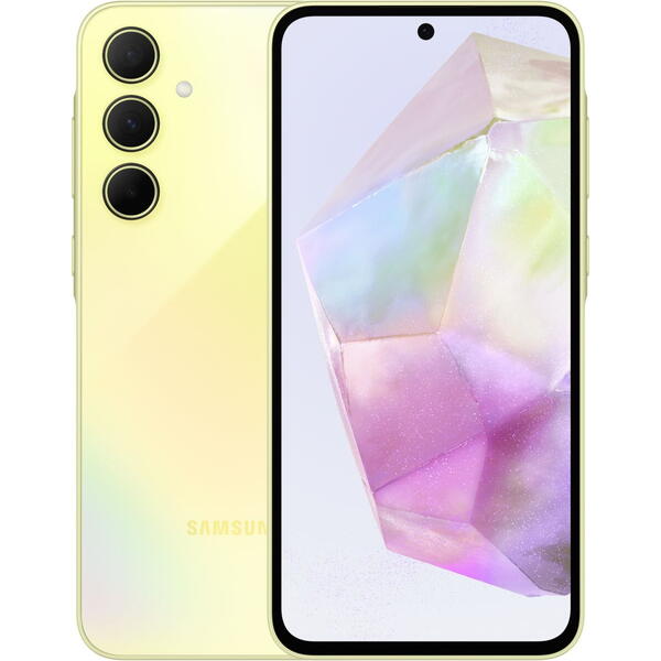 Smartphone Samsung Galaxy A55, 6.6 inch 256GB, 8GB RAM, Dual SIM, 5G, 4-Camere, Awesome Lemon