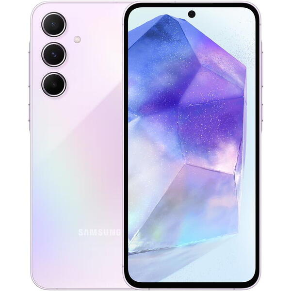 Smartphone Samsung Galaxy A55, 6.6 inch 256GB, 8GB RAM, Dual SIM, 5G, 4-Camere, Awesome Lilac