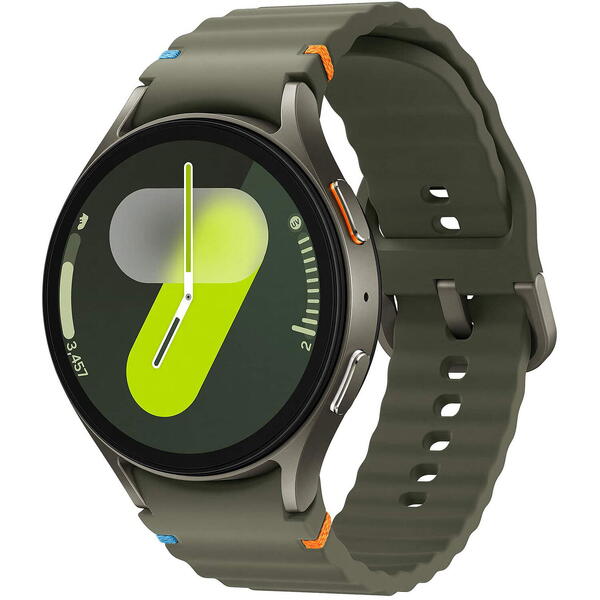SmartWatch Samsung Galaxy Watch 7, 40 mm, Wi-Fi, Bluetooth, GPS, NFC, Rezistent la apa, Green strap