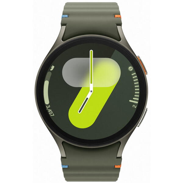 SmartWatch Samsung Galaxy Watch 7, 40 mm, Wi-Fi, Bluetooth, GPS, NFC, Rezistent la apa, Green strap