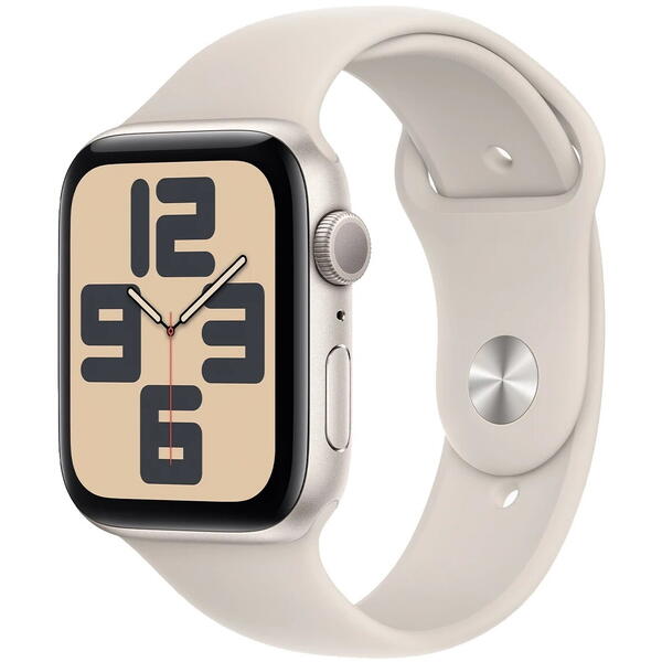 SmartWatch Apple Watch SE 2 (2023) Aluminium, 1.78inch, Curea Silicon M/L, Starlight - Starlight