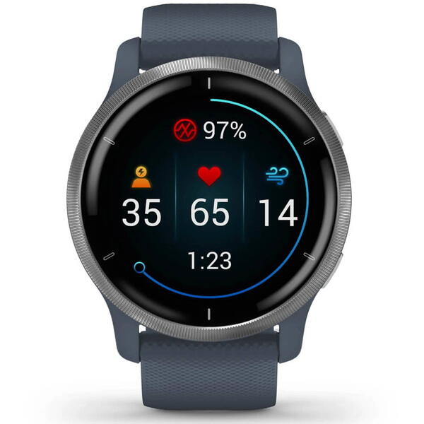 SmartWatch Garmin Venu 2 1.3 inch, Silver, Granite Blue