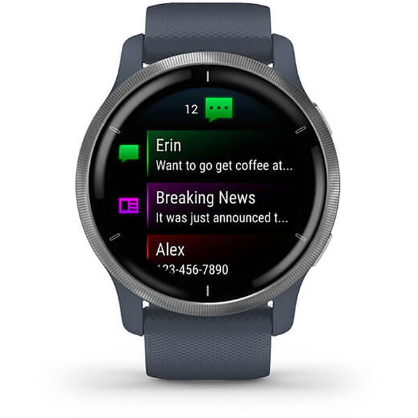 SmartWatch Garmin Venu 2 1.3 inch, Silver, Granite Blue