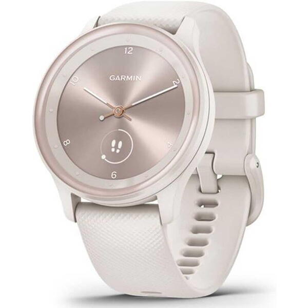 SmartWatch Garmin Vívomove Sport, 1.5 inch, Curea Silicon, Ivory