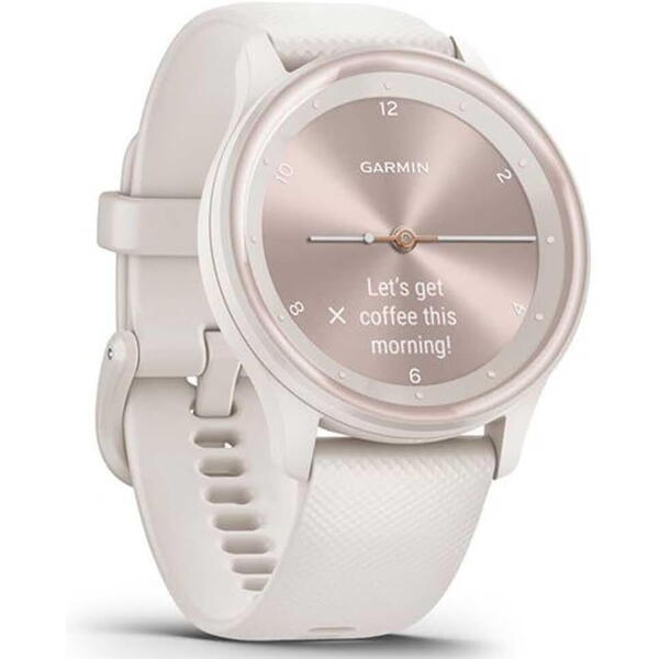 SmartWatch Garmin Vívomove Sport, 1.5 inch, Curea Silicon, Ivory