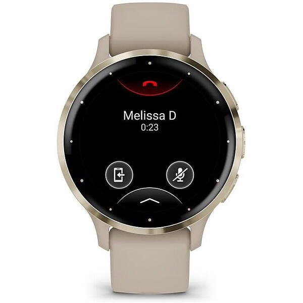 SmartWatch Garmin Venu 3S, 1.2 inch GPS, Wi-Fi, curea silicon, French Gray/Soft Gold