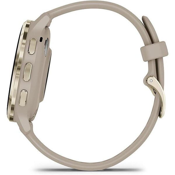 SmartWatch Garmin Venu 3S, 1.2 inch GPS, Wi-Fi, curea silicon, French Gray/Soft Gold
