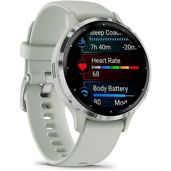 SmartWatch Garmin Venu 3S, 1.2 inch, GPS, Wi-Fi, curea silicon, Grey/Slate