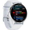 SmartWatch Garmin Venu 3, 1.4 inch GPS, Wi-Fi, curea silicon, 45mm, Silver/Whitestone